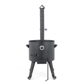 Feuerofen Utschak Ø 49 cm mit Abzugsrohr, für Kasan 22 L, Thermometer, Transportrollen