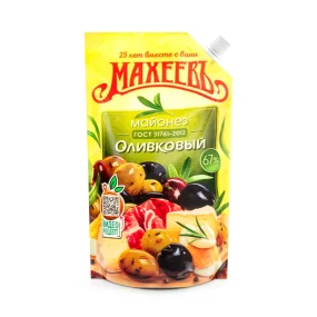 Salatmayonnaise mit Olivengeschmack, 67 % Fett, Macheev, 380 g   Salatmayonnaise mit Olivengeschmack, 67 % Fett, Macheev, 380 g