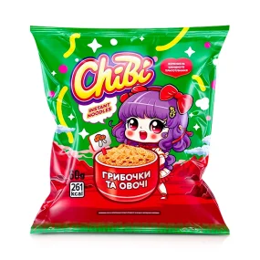 Instant Nudeln, mit Pilze und Gemüsegeschmack, Chibi, 60 g  Instant Nudeln, mit Pilze und Gemüsegeschmack, Chibi, 60 g