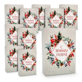 Geschenkkarton - Neujahrsaquarell, Karton, 16 x 23 x 7,5 cm, 10 St.