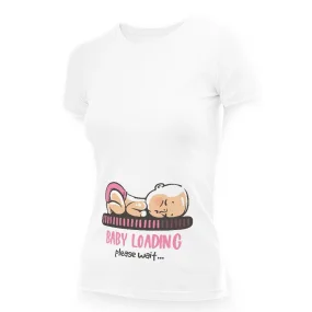 T-Shirt für Frauen - Design Baby loading, rosa, Baumwolle