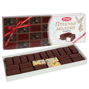 Schaumzuckerkonfekt - Ptitschje moloko, mit Sahne-, Schoko- und Zitronengeschmack, 300 g