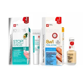 Nagelset - Nail Therapy, Nagelpflege + Nagelhautcreme-Gel, Eveline Nagelset - Nail Therapy, Nagelpflege + Nagelhautcreme-Gel, Eveline