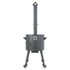 Feuerofen Utschak Ø 40 cm mit Abzugsrohr, für Kasan 12 L, Thermometer, Transportrollen,