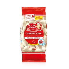 Пельмени - Сибирские, с начинкой мяса свинины, Сан Саныч, 1,5 кг