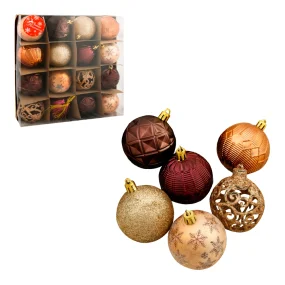 Weihnachtskugeln - Vintage Muster, Kunststoff, Ø 6 cm, 16 Stk. Weihnachtskugeln - Vintage Muster, Kunststoff, Ø 6 cm, 16 Stk.