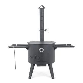 Feuerofen Utschak Ø 49 cm mit Abzugsrohr, für Kasan 22 L, Thermometer, Ablagetischen, Ofenplatte