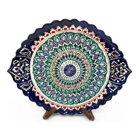 Lagan, geschnitzt, oval, Mehrob РО9, Rishtan-Keramik, 34 х 42 cm