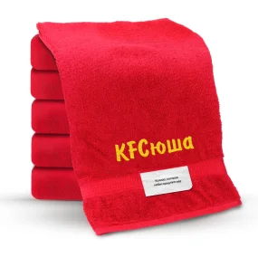 Полотенце - KFСюша, цвет красный, хлопок 100 % Полотенце - KFСюша, цвет красный, хлопок 100 %
