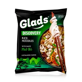 Instant Reisnudeln - Glads, mit Pho Bo Sauce, 65 g