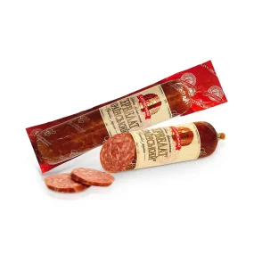 Wurst Serwelat - Ukrainskij, Schweinefleisch, geräuchert, Saltiwski Mjasokombinat, 300 g