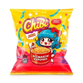 Instant Nudeln, mit Hühnergeschmack, Chibi, 60 g Instant Nudeln, mit Hühnergeschmack, Chibi, 60 g