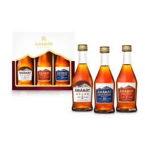 Armenischer Brandy - Ararat Prеmium, 5 Jahre, 7 Jahre, 10 Jahre, 3 х 0, 05 L