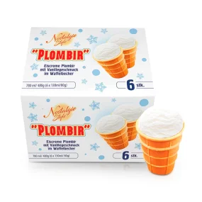 Eis im Waffelbecher - Plombir mit Vanillegeschmack, Nostalgie style, 6 х 80 g Eis im Waffelbecher - Plombir mit Vanillegeschmack, Nostalgie style, 6 х 80 g