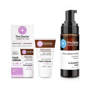 Gesichtspflegeset - tägliche Pflege, Reinigungsschaum + 3-in-1-Creme, The Doctor Health & Care