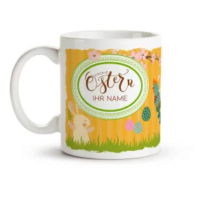 Namenstasse - Henne und Hasen, Keramik, 330 ml