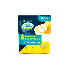Хлопья пшенно-кукурузные с яблоком, Гудвилл, 40 г Хлопья пшенно-кукурузные с яблоком, Гудвилл, 40 г