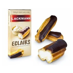 Eclairs mit Cremefüllung und Schokoladenglasur, Lackmann, 360 g