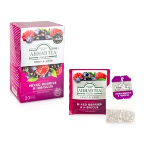 Чай травяной - Mixed Berries, со вкусом черники, малины и смородины, Ahmad Tea, 2 г х 20 шт.