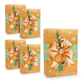 Geschenkkarton - Frohes Neues Jahr, Karton, 16 x 23 x 7,5 cm, 5 St.