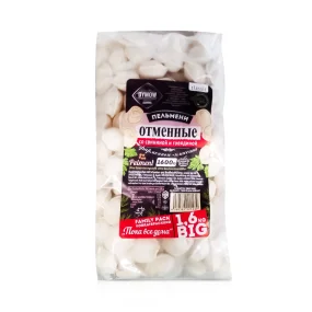 Pelmeni, Teigtaschen - Otmennye, mit Schweine- und Rindfleischfüllung, Dymow, 1600 g Pelmeni, Teigtaschen - Otmennye, mit Schweine- und Rindfleischfüllung, Dymow, 1600 g