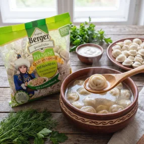 Pelmeni, Teigtaschen - Kasahstanskie, mit Lammfleischfüllung, Berger, 400 g