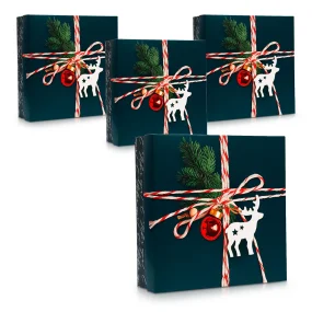 Коробка подарочная - Новогодняя посылка, картон, 26 х 26 х 8 см, 4 шт.