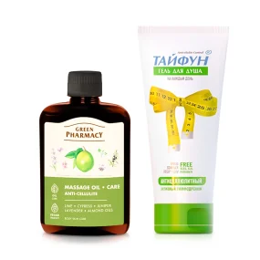 Körperpflegeset - Anticellulite. Duschgel + Massageöl