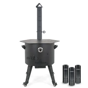 Feuerofen Utschak Ø 49 cm mit Abzugsrohr, für Kasan 22 L, Thermometer, Ofenplatte