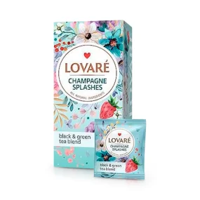 Schwarze und grüne Teemischung - Spritzer Champagner, Lovare, 24 x 2
