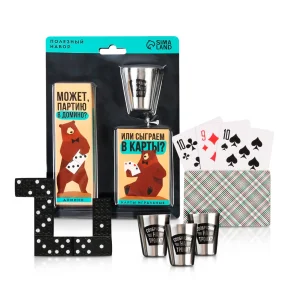 Geschenkset - Lass es uns für drei herausfinden, Karten, Dominosteine, Becher 30 ml: 3-tlg. Geschenkset - Lass es uns für drei herausfinden, Karten, Dominosteine, Becher 30 ml: 3-tlg.