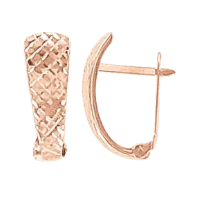 Серьги, красное золото 585°, английская застежка, 15 мм Серьги, красное золото 585°, английская застежка, 15 мм