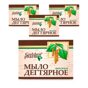 Seife - Teer, Golden Pharm, 70 g х 4 Seife - Teer, Golden Pharm, 70 g х 4
