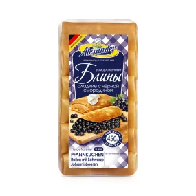 Bliny, Pfannkuchen Rollen mit schwarzen Johannisbeeren, handgemacht, Alexander, 450 g Bliny, Pfannkuchen Rollen mit schwarzen Johannisbeeren, handgemacht, Alexander, 450 g