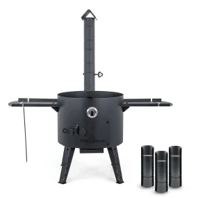 Feuerofen Utschak Ø 49 cm mit Abzugsrohr, für Kasan 22 L, Ablagetischen