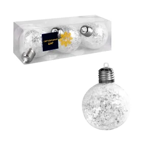 Weihnachtskugeln-Set - Silberne Sterne, Kunststoff, LED-Leuchte, Ø 8 cm, 3-tlg. Weihnachtskugeln-Set - Silberne Sterne, Kunststoff, LED-Leuchte, Ø 8 cm, 3-tlg.
