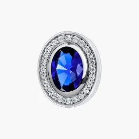 Anhänger, Silber 925°, Zirkonia, Saphirs HTS *, 9 mm