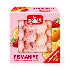 Orientalische Süßigkeiten - Pismaniye, mit Erdbeer- und Orangengeschmack, 100 g