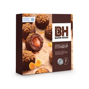 Мини-пирожные - Птифур, с карамельной начинкой и апельсиновой цедрой, Baker House, 225 г