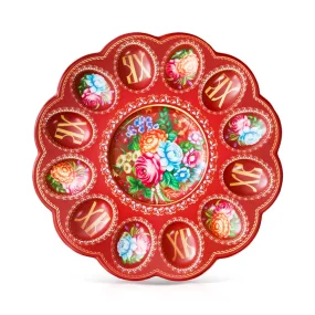 Пасхальная подставка на 12 яиц  и 1 кулич - Жостово, пластик, Ø 30 см