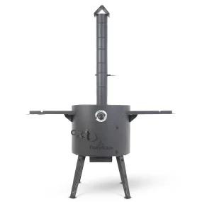 Feuerofen Utschak Ø 40 cm mit Abzugsrohr, für Kasan 12 L, Thermometer, Ablagetischen,