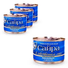 Сайра в собственном соку, Sib Fisch, 4 x 250 г Сайра в собственном соку, Sib Fisch, 4 x 250 г