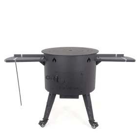 Печь учаг Ø 49 см, для казана 22 л, колёса, столики, плита