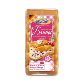 Bliny, Pfannkuchen Rollen mit Quark und Sauerkirschen, handgemacht, Alexander, 450 g
