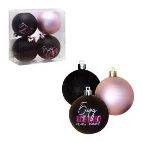 Weihnachtskugeln - Ich nehme den ganzen Wein auf mich, Kunststoff, Ø 6 cm, 4 Stk. Weihnachtskugeln - Ich nehme den ganzen Wein auf mich, Kunststoff, Ø 6 cm, 4 Stk.