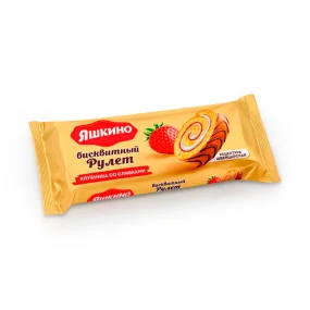 Biskuitrolle, Erdbeeren und Sahne, Jaschkino, 200 g