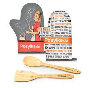 Набор - Posylka.de, прихватка: 2шт. + ложка + лопатка