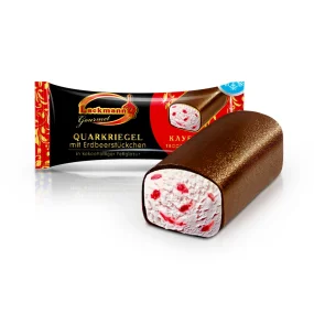 Quarkriegel in Schokoglasur, mit Erdbeergeschmack, Lackmann, 38 g Quarkriegel in Schokoglasur, mit Erdbeergeschmack, Lackmann, 38 g