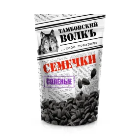 Schwarze Sonnenblumenkerne in Schale, geröstet und gesalzen, Tambovskij volk, 200 g Schwarze Sonnenblumenkerne in Schale, geröstet und gesalzen, Tambovskij volk, 200 g