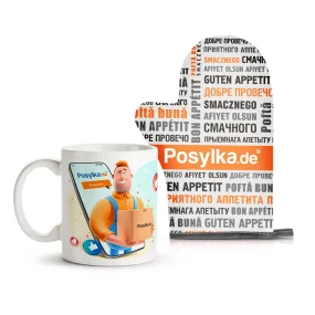 Набор - Posylka.de, прихватка + кружка Набор - Posylka.de, прихватка + кружка